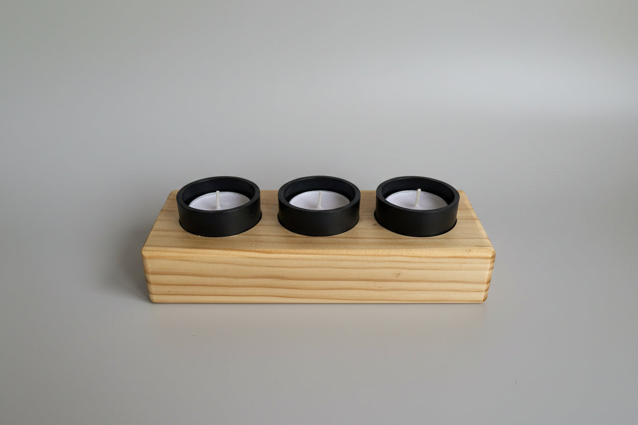 Base para velas con recipientes de hierro colado